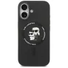 Funda MagSafe de silicona Karl Lagerfeld Karl & Choupette Ring para iPhone 17 - Negra