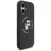 Funda MagSafe de silicona Karl Lagerfeld Karl & Choupette Ring para iPhone 17 - Negra