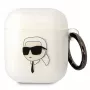 Funda transparente Karl Lagerfeld KLA2HNIKTCT para AirPods 1/2 con diseño Karl's Head