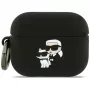 Funda de silicona Karl Lagerfeld Karl & Choupette Head 3D para AirPods Pro 3, Negro