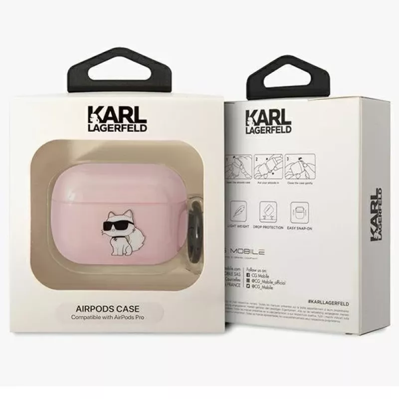 Funda para AirPods Pro Karl Lagerfeld KLAPHNCHTCP rosa Ikonik Choupette
