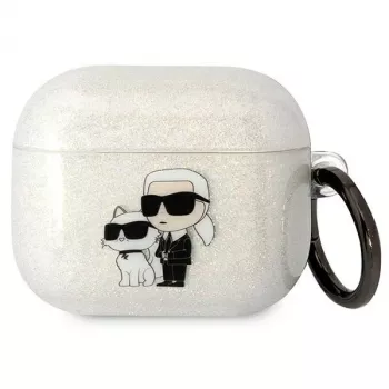 Funda para AirPods 3 Karl Lagerfeld KLA3HNKCTGT transparente Glitter Karl & Choupette