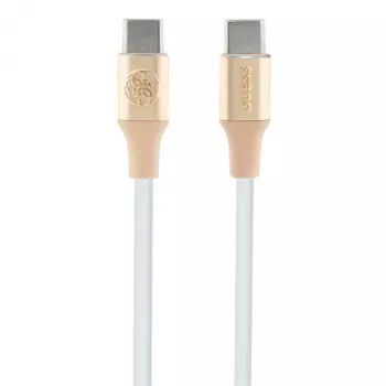 Cable USB-C a USB-C GUESS GUCCLALRGDD 1,5 m carga rápida oro claro logo en relieve
