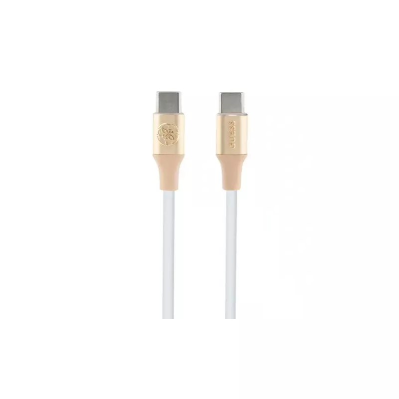 Cable USB-C a USB-C GUESS GUCCLALRGDD 1,5 m carga rápida oro claro logo en relieve