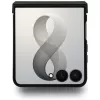Funda MagSafe BMW M de piel con rayas tricolor perforadas para Samsung Galaxy Z Flip8 - Negra
