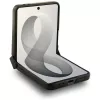 Funda MagSafe BMW M de piel con rayas tricolor perforadas para Samsung Galaxy Z Flip8 - Negra