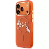 Funda MagSafe Karl Lagerfeld IML Choupettes Karl Script Logo para iPhone 17 Pro Max, naranja