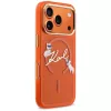 Funda MagSafe Karl Lagerfeld IML Choupettes Karl Script Logo para iPhone 17 Pro Max, naranja