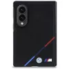 Funda MagSafe BMW M de piel perforada con rayas tricolor y logos metálicos para Samsung Galaxy Z Fold8 - Negra