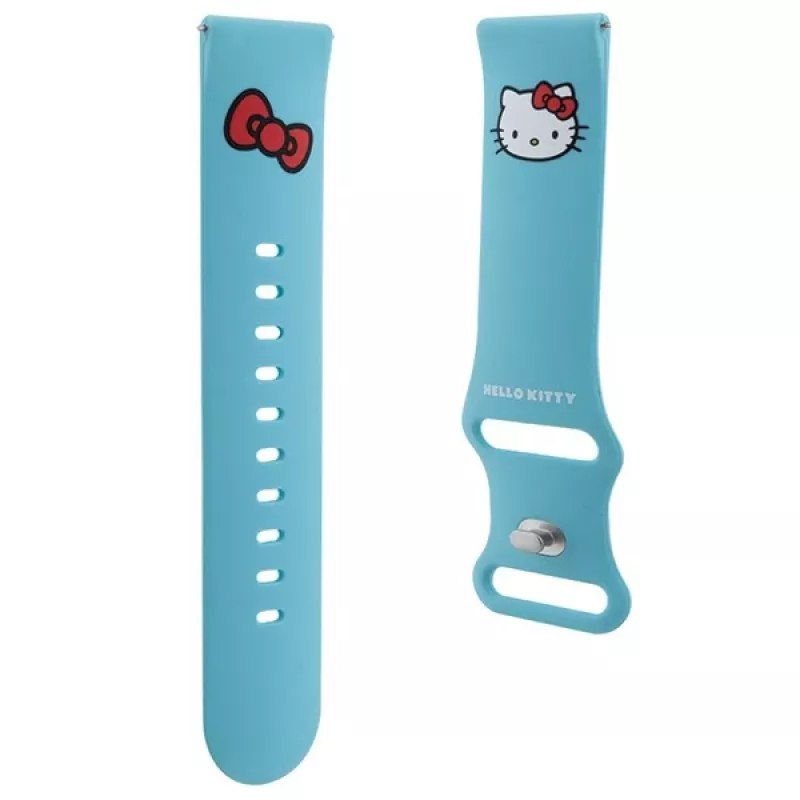 Correa universal de silicona para reloj Hello Kitty Head azul 22mm