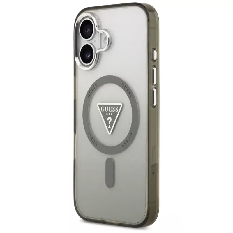 Funda MagSafe GUESS IML Gradient Triangle Logo para iPhone 17 - Caqui