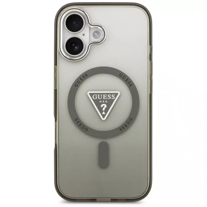 Funda MagSafe GUESS IML Gradient Triangle Logo para iPhone 17 - Caqui