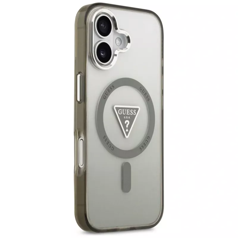 Funda MagSafe GUESS IML Gradient Triangle Logo para iPhone 17 - Caqui