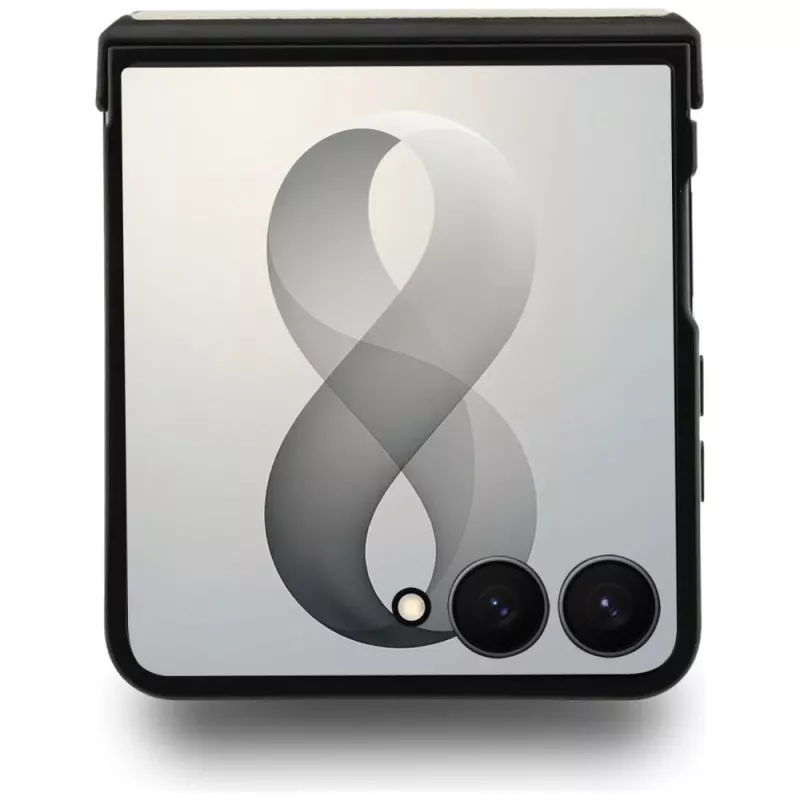 Funda MagSafe Guess Magnetic Ring Stand Grained Classic Logo para Samsung Galaxy Z Flip 8, Beige