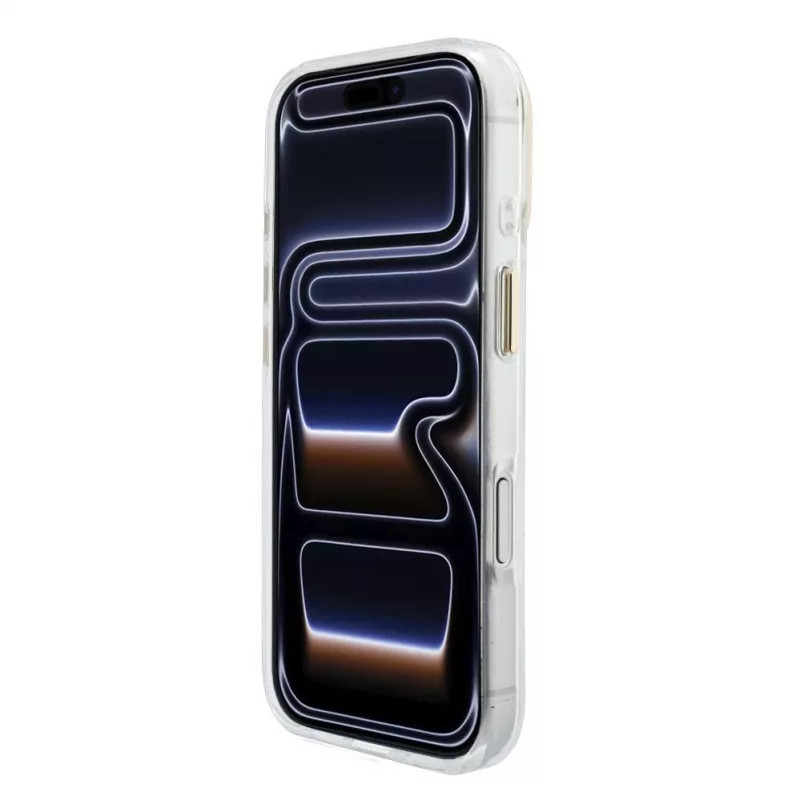 Funda protectora GUESS 4G Script Metal para iPhone 18 Pro Max / 17 Pro Max - Blanco