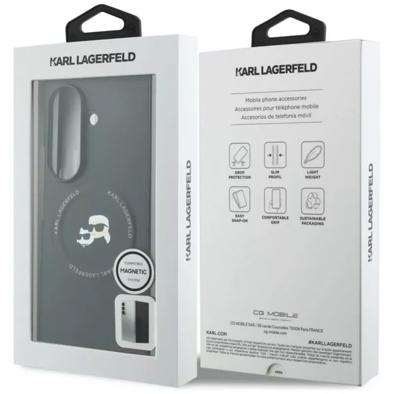 Funda MagSafe Karl Lagerfeld Karl & Choupette Pins para Samsung Galaxy Z Fold 8 Ultra - Negro