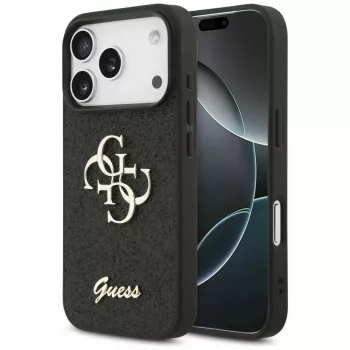 Funda GUESS Fixed Glitter Big 4G para iPhone 18 Pro / 17 Pro - Negro