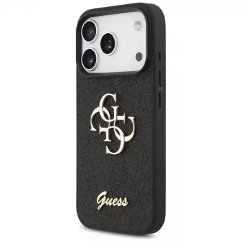 Funda GUESS Fixed Glitter Big 4G para iPhone 18 Pro / 17 Pro - Negro