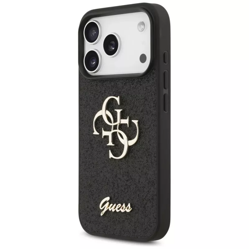 Funda GUESS Fixed Glitter Big 4G para iPhone 18 Pro / 17 Pro - Negro