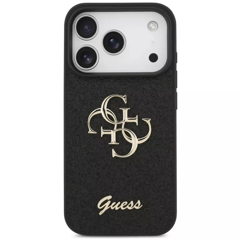 Funda GUESS Fixed Glitter Big 4G para iPhone 18 Pro / 17 Pro - Negro