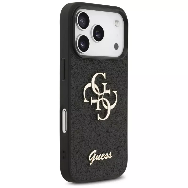 Funda GUESS Fixed Glitter Big 4G para iPhone 18 Pro / 17 Pro - Negro