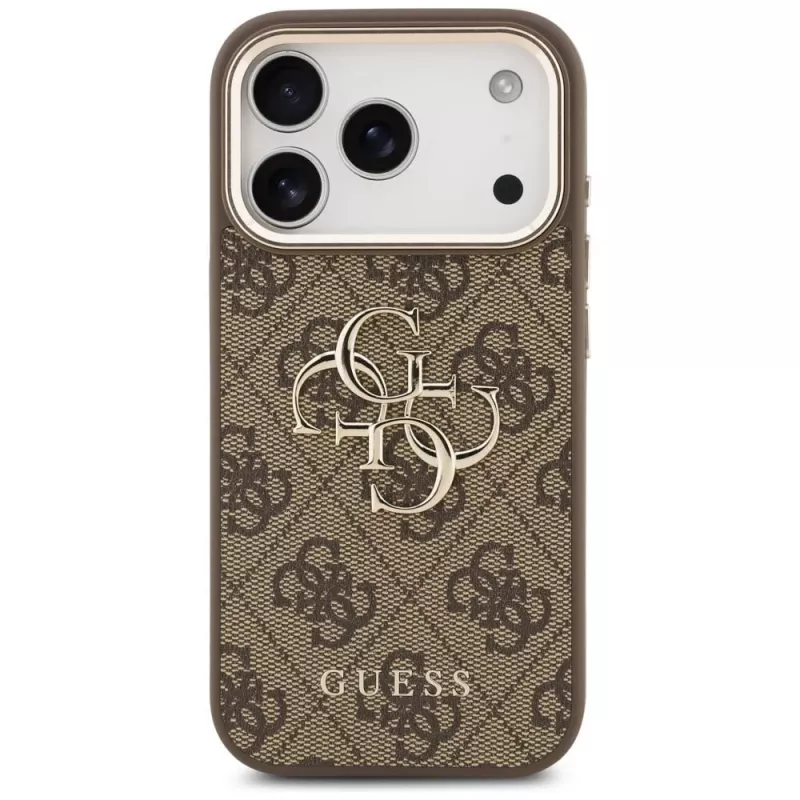 Funda GUESS 4G Big Classic Logo para iPhone 17 Pro / 18 Pro - Marrón y dorado