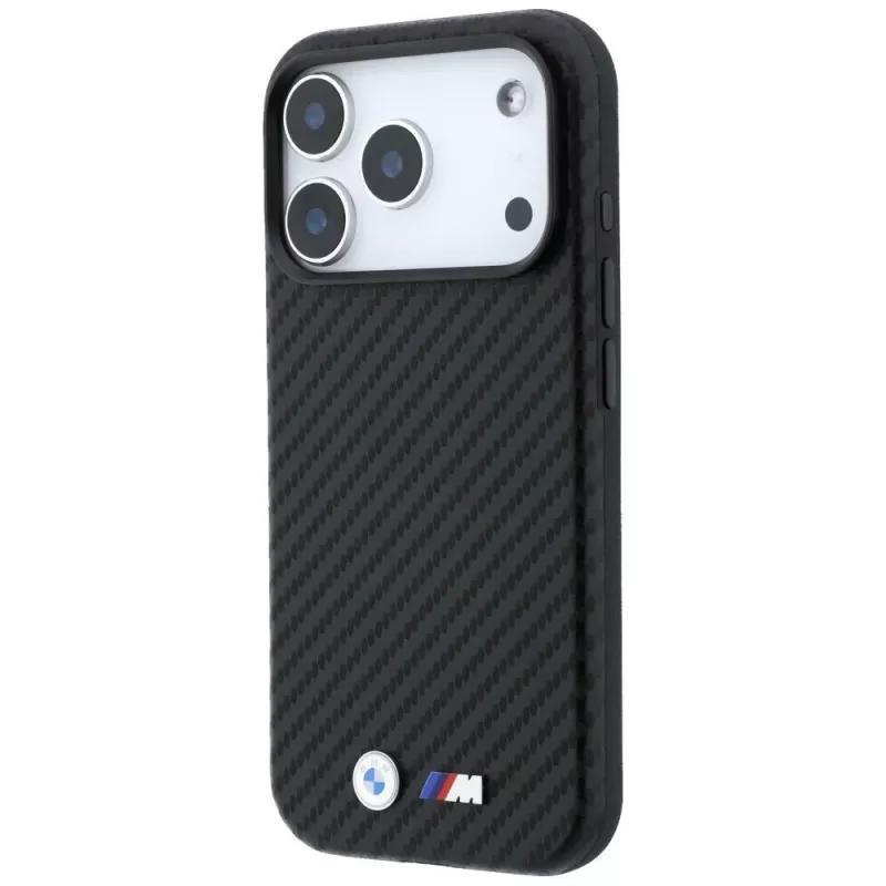 Funda MagSafe BMW M Carbon Metal Logo para iPhone 18 Pro / 17 Pro - Negro