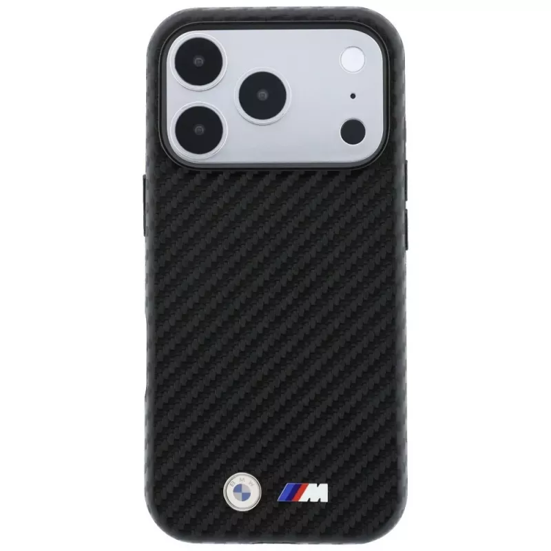 Funda MagSafe BMW M Carbon Metal Logo para iPhone 18 Pro / 17 Pro - Negro