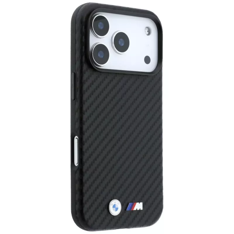 Funda MagSafe BMW M Carbon Metal Logo para iPhone 18 Pro / 17 Pro - Negro