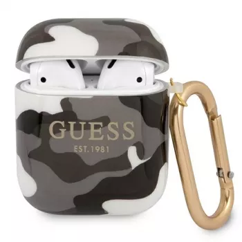 Funda Guess GUA2UCAMG para AirPods 1/2 Negra colección Camo