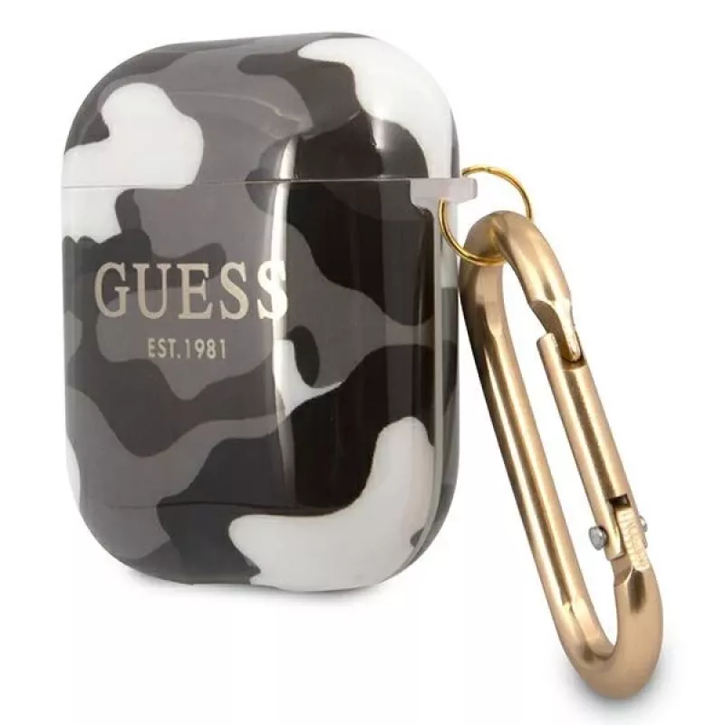 Funda Guess GUA2UCAMG para AirPods 1/2 Negra colección Camo
