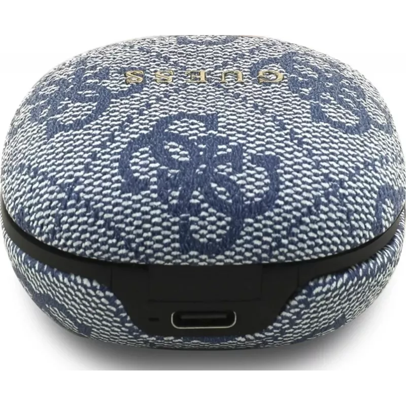 Auriculares Bluetooth True Wireless GUESS 4G Classic Metal Logo con ENC y estuche de carga, Azul
