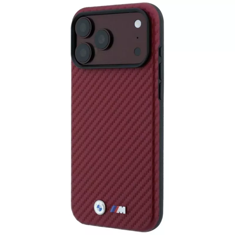 Funda MagSafe BMW M Carbon Metal Logo para iPhone 18 Pro Max / 17 Pro Max - Burdeos