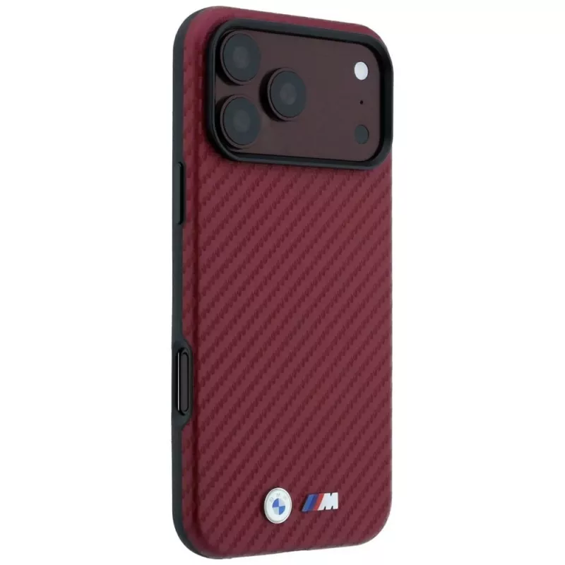 Funda MagSafe BMW M Carbon Metal Logo para iPhone 18 Pro Max / 17 Pro Max - Burdeos