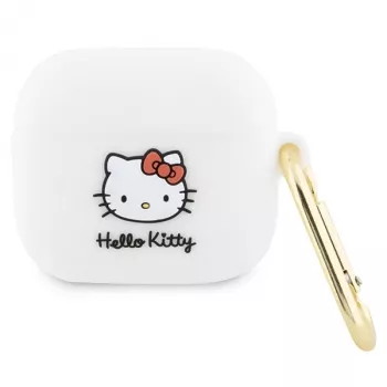 Funda Hello Kitty HKA33DKHSH para AirPods 3 Blanca silicona 3D cabeza de Kitty