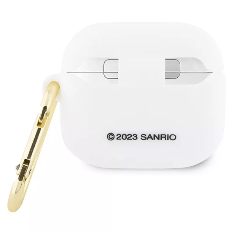 Funda Hello Kitty HKA33DKHSH para AirPods 3 Blanca silicona 3D cabeza de Kitty