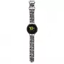 Correa universal de silicona Hello Kitty para smartwatches HKUWMSDIESK Heads & Stripes Negra 20mm