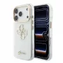 Funda MagSafe GUESS IML 4G Script Metal para iPhone 18 Pro / 17 Pro, Blanco