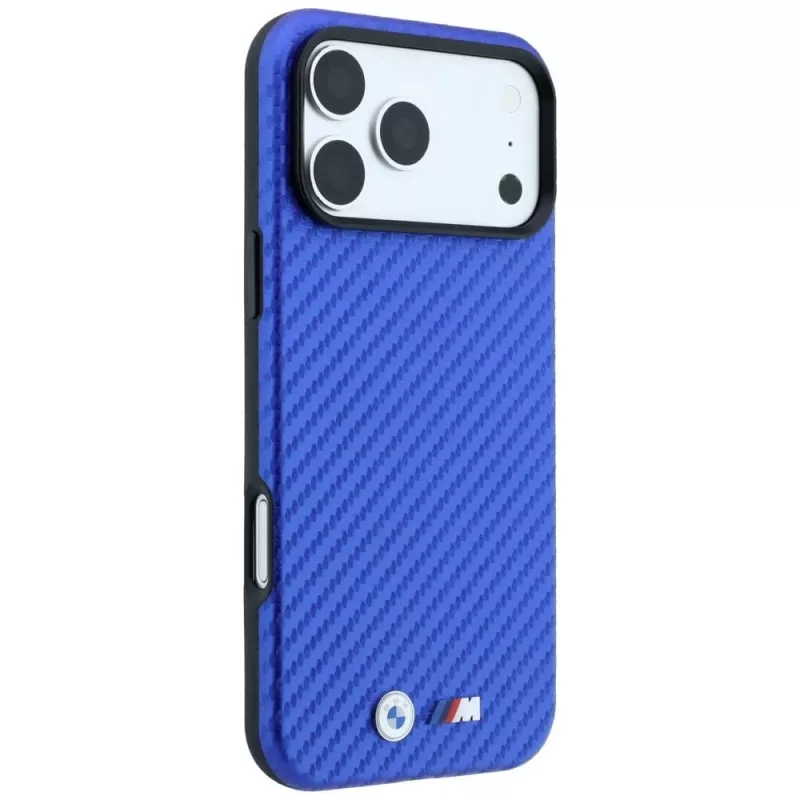 Funda MagSafe BMW M Carbon Metal Logo para iPhone 18 Pro / 17 Pro - Azul