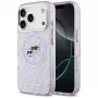 Funda MagSafe Karl Lagerfeld IML Glitter Karl & Choupette Heads Logo para iPhone 17 Pro Max - Morado