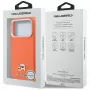 Karl Lagerfeld Karl & Choupette Head Pins Saffiano funda MagSafe para iPhone 17 Pro - Naranja