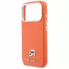 Karl Lagerfeld Karl & Choupette Head Pins Saffiano funda MagSafe para iPhone 17 Pro - Naranja