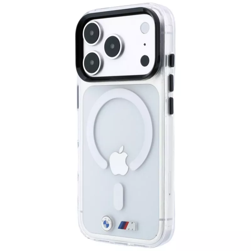BMW M funda MagSafe IML logo metálico brillante y molduras para iPhone 18 Pro / 17 Pro - Transparente