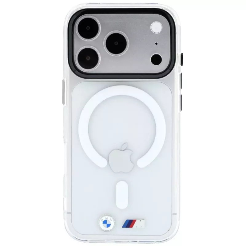 BMW M funda MagSafe IML logo metálico brillante y molduras para iPhone 18 Pro / 17 Pro - Transparente