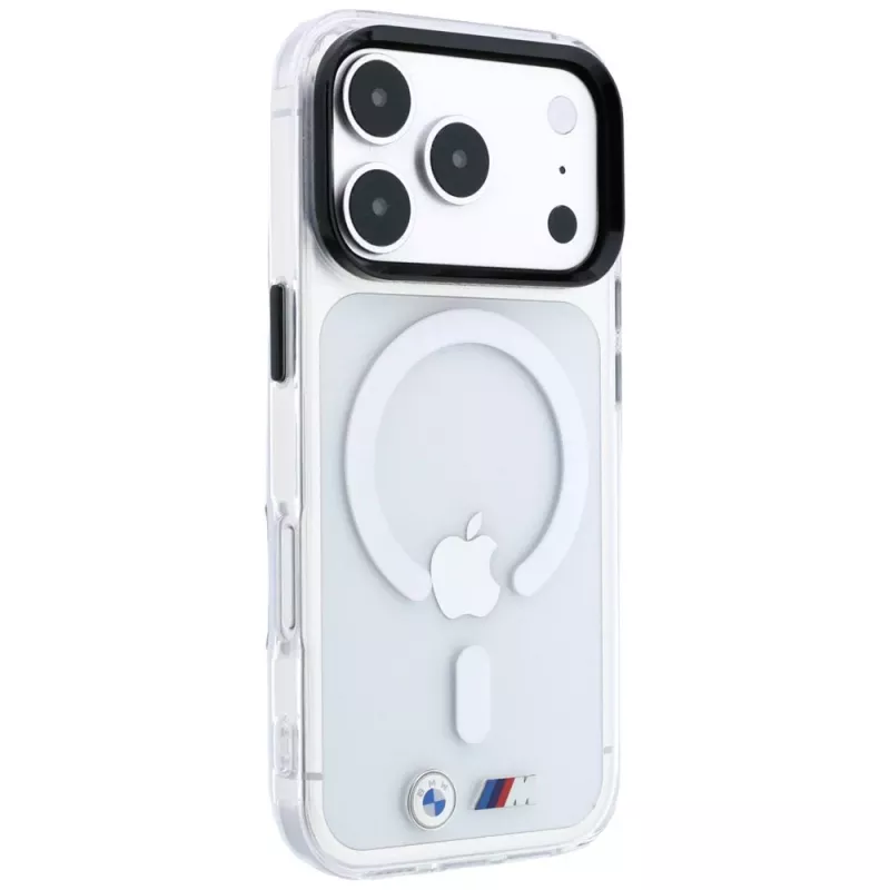 BMW M funda MagSafe IML logo metálico brillante y molduras para iPhone 18 Pro / 17 Pro - Transparente