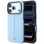 Mercedes funda MagSafe cuero Semi Wrap Iconic Line para iPhone 18 Pro Max / 17 Pro Max - Azul