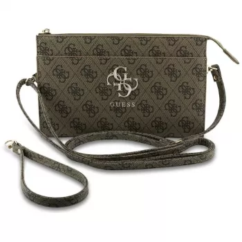 Guess Phone Pouch 4G Big Logo - bolso bandolera marrón con compartimentos para tarjetas