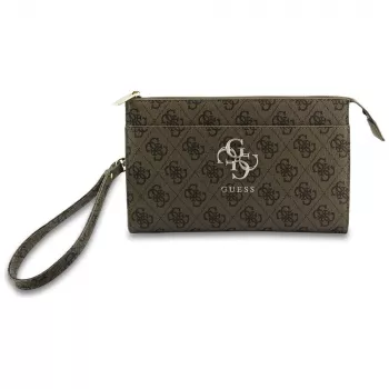 Guess Phone Pouch 4G Big Logo - bolso bandolera marrón con compartimentos para tarjetas