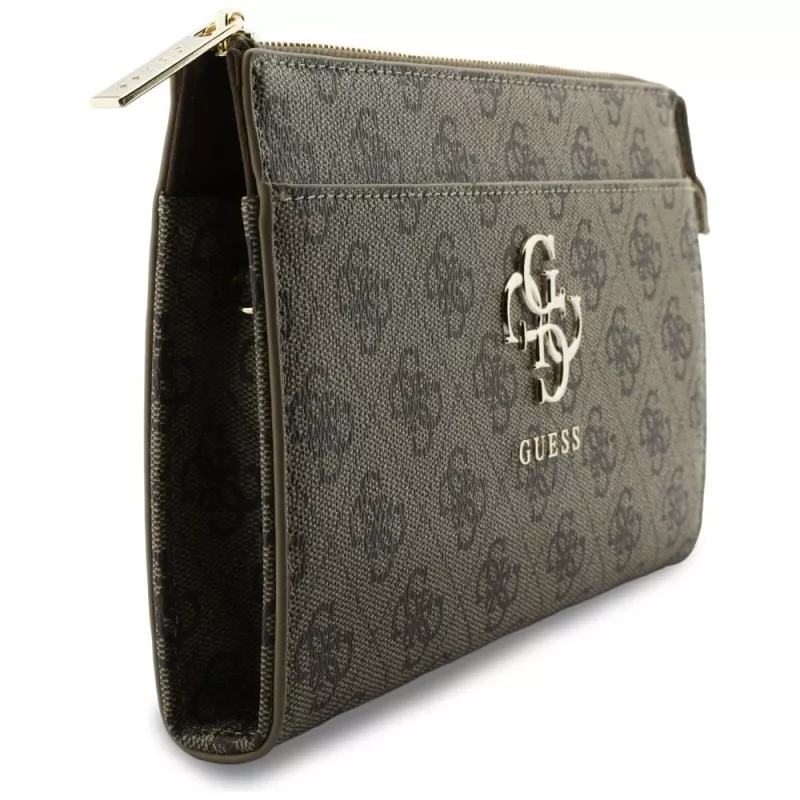 Guess Phone Pouch 4G Big Logo - bolso bandolera marrón con compartimentos para tarjetas