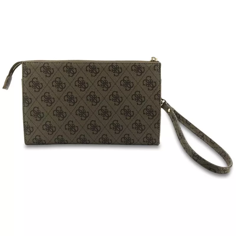 Guess Phone Pouch 4G Big Logo - bolso bandolera marrón con compartimentos para tarjetas